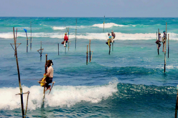 Stilt fisherman in Sri Lanka
